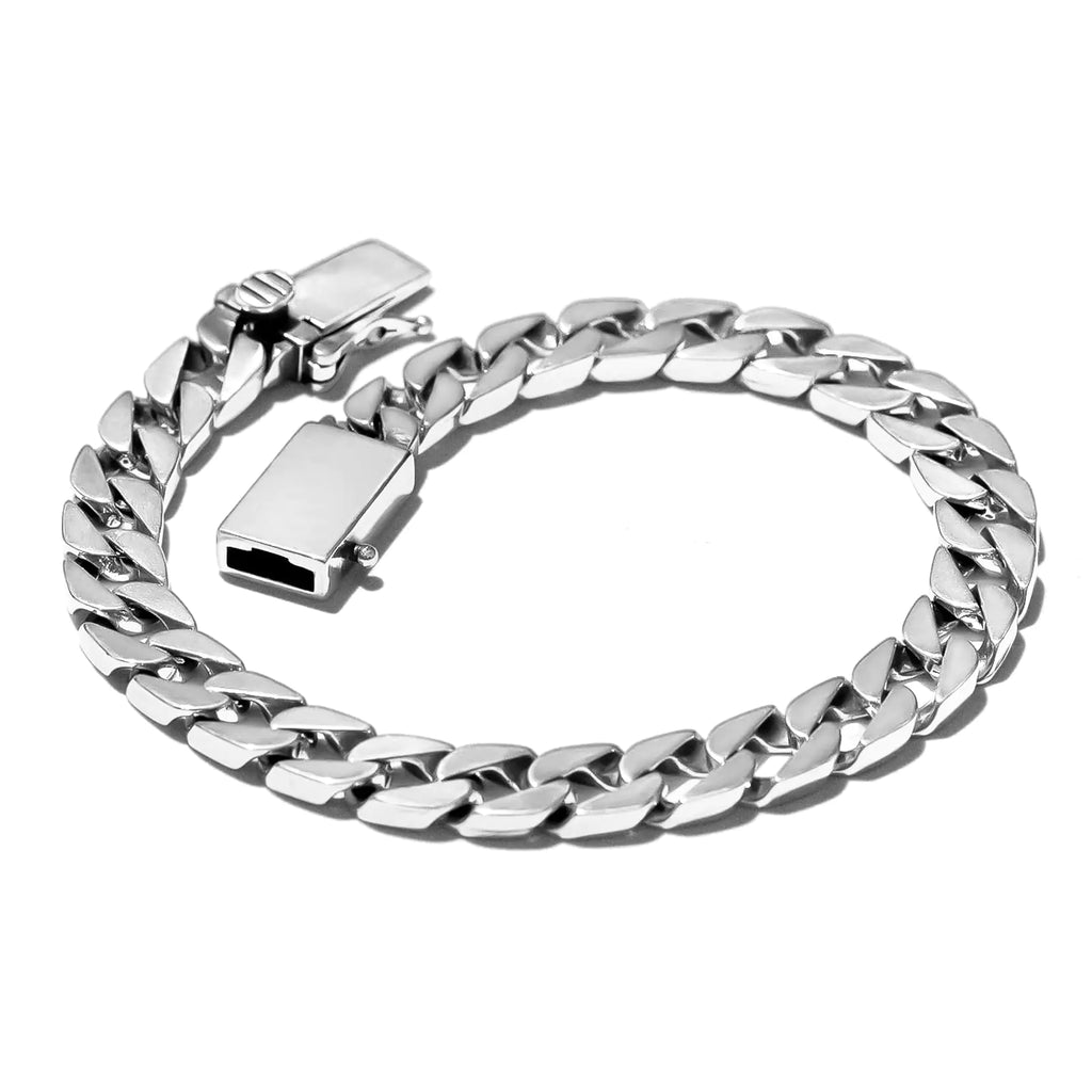 Sterling Silver 8mm Cuban Link Chain Bracelet